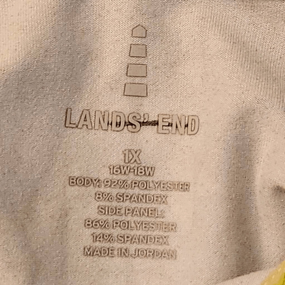 Lands' End Teal Green and Blue Geometric Print Pullover 1X (4485) - Picture 3 of 5